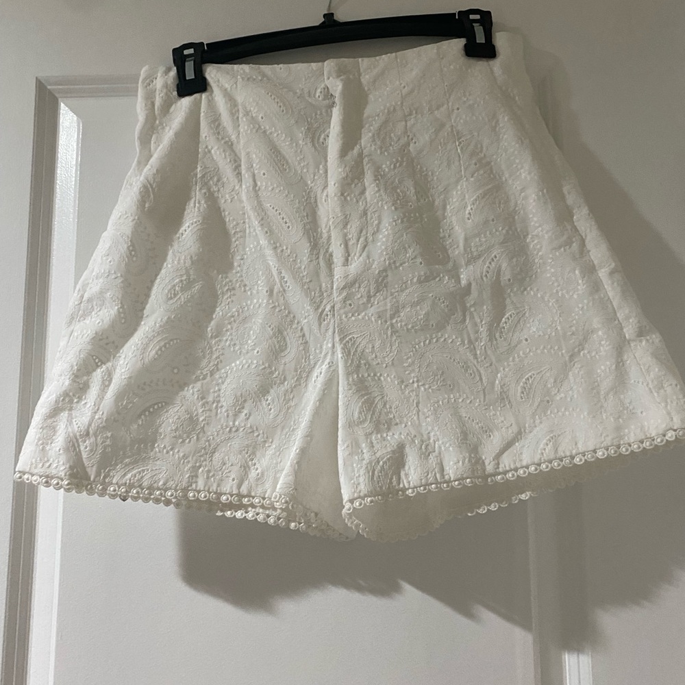 Zara White Lace Shorts Made In Morocco Brand NEW
